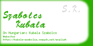 szabolcs kubala business card